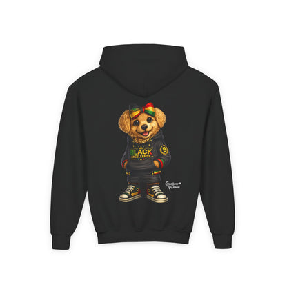 Youth Hoodie — Black Excellence Bear Graphic Sweatshirt (Kids)