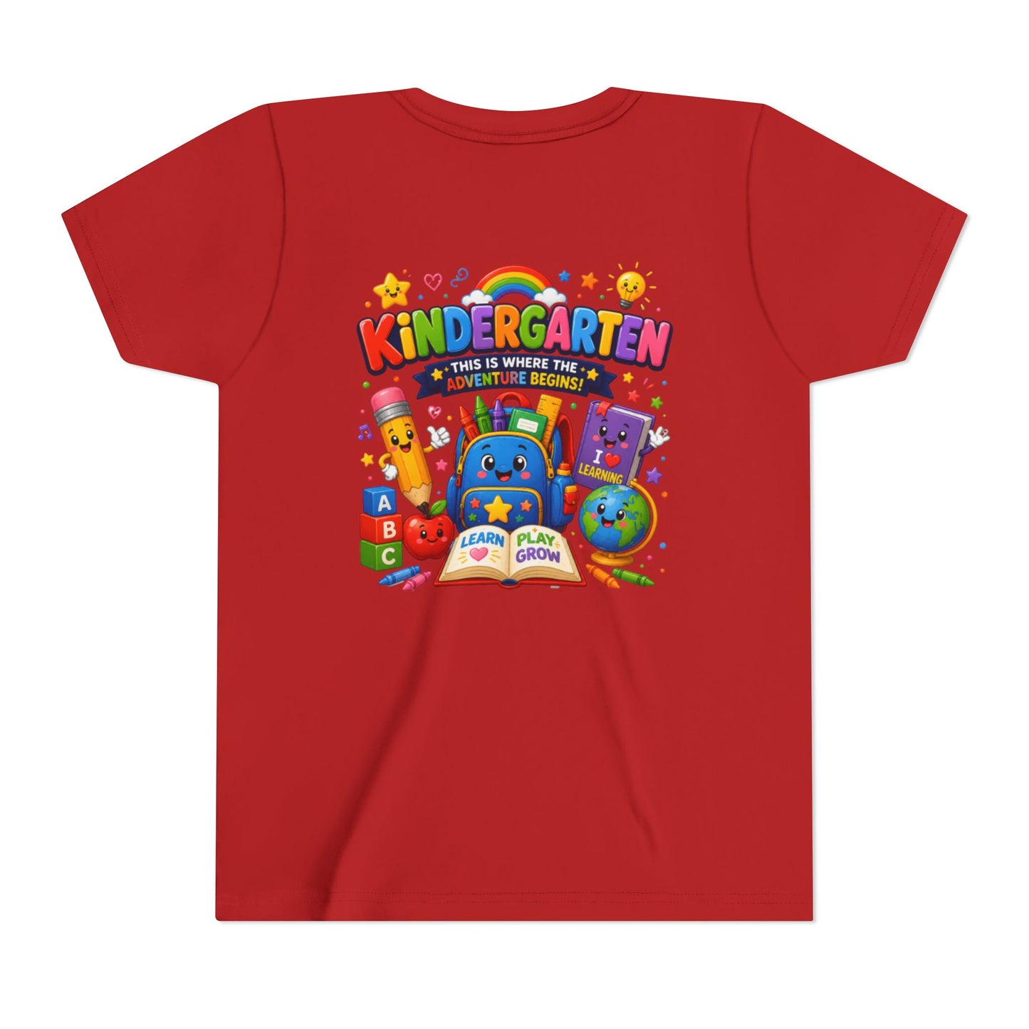 Kindergarten Kids T‑Shirt — 'Kindergarten: This Is Where the Fun Begins' Colorful Back-to-School Tee