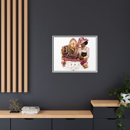 First Lady Faith Canvas Print — "First Lady: Leading With Love" Framed Matte Wall Art
