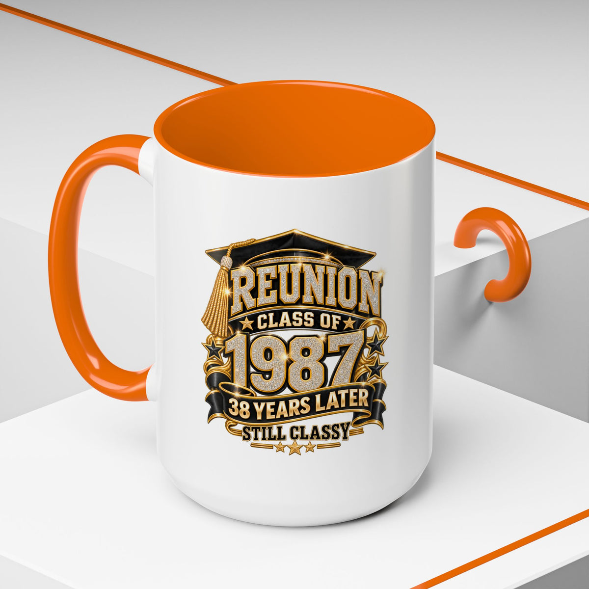 Class of 1987 Reunion Coffee Mug — 38 Years Later, Still Classy Accent Mug