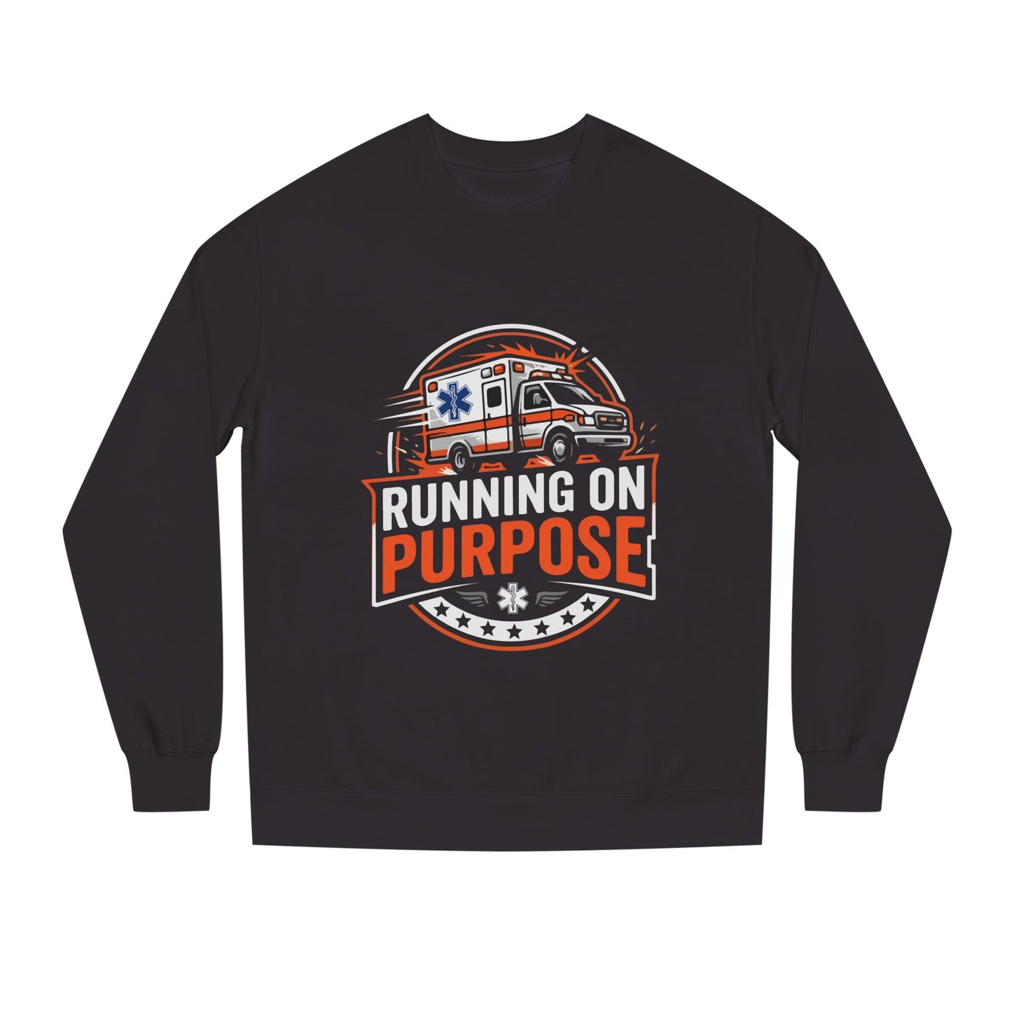 EMS Crewneck Sweatshirt — "Running on Purpose" Ambulance Design