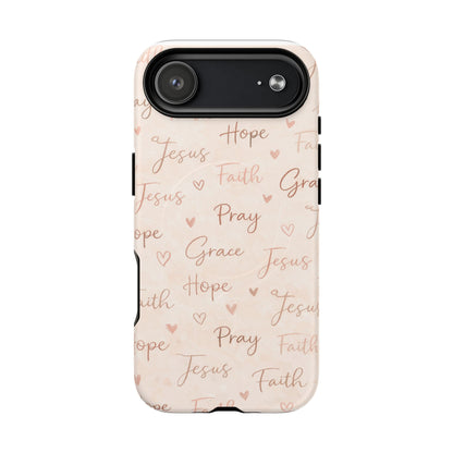 Christian Words Tough Magnetic Phone Case — Hope Pray Grace Jesus Faith