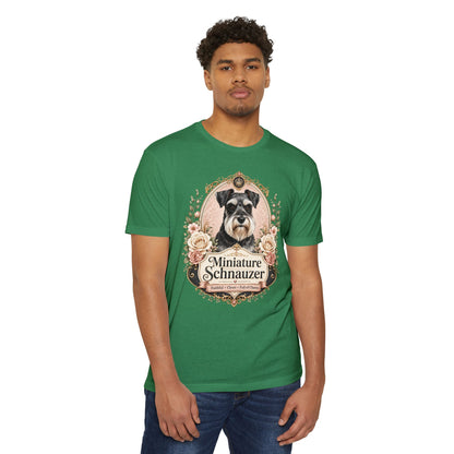 Miniature Schnauzer Floral Portrait T-Shirt