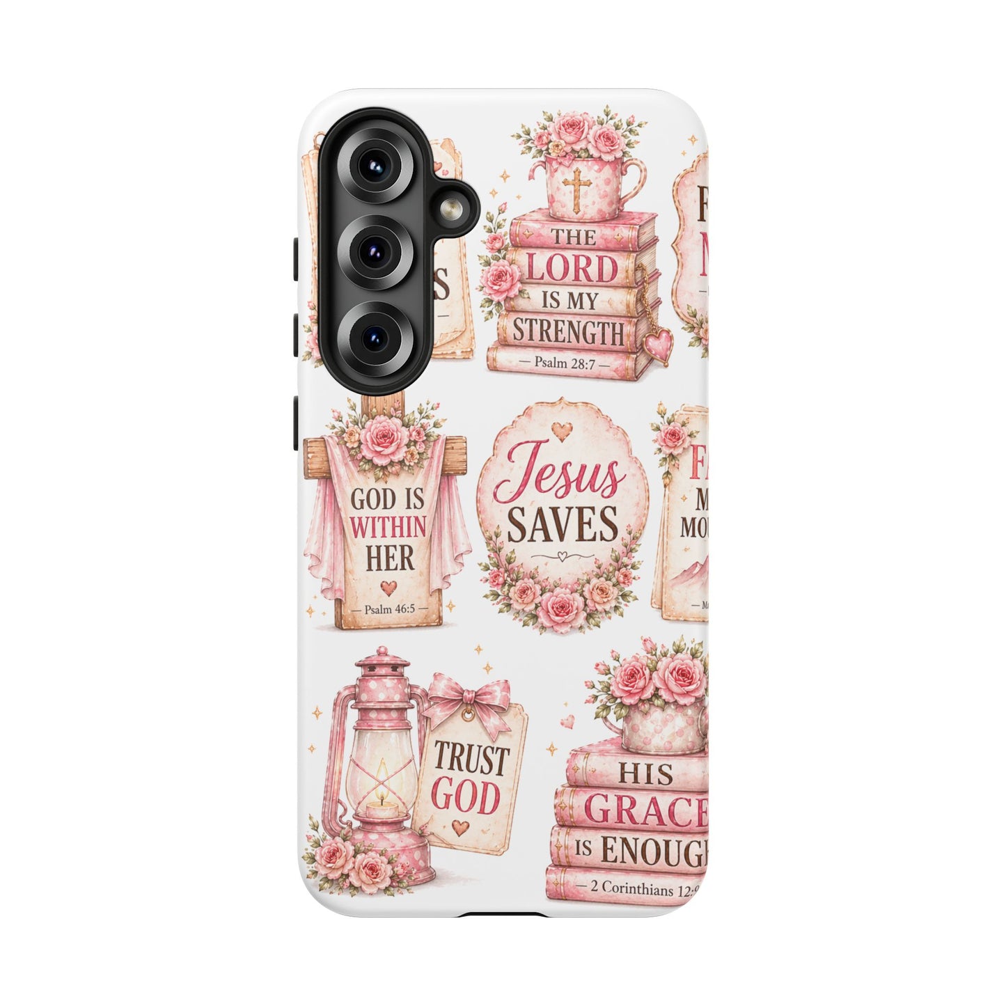 Faith Phone Case — 'Jesus Saves' Floral Christian Scripture iPhone Case