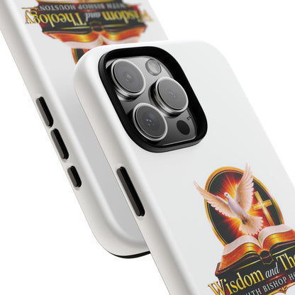 Wisdom and Theology Phone Case — Christian Dove & Cross Protective Tough Case