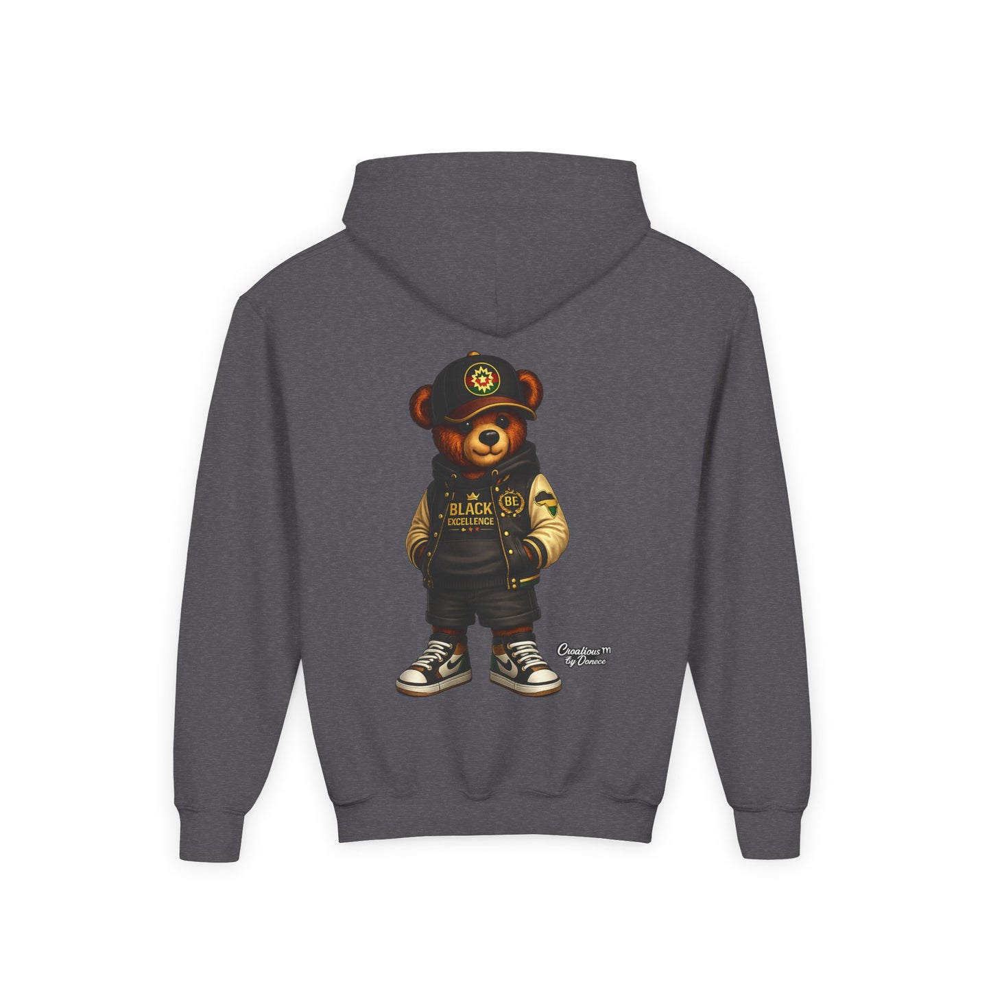 Youth Teddy Bear Hoodie — Cool Streetwear Bear Graphic Sweatshirt