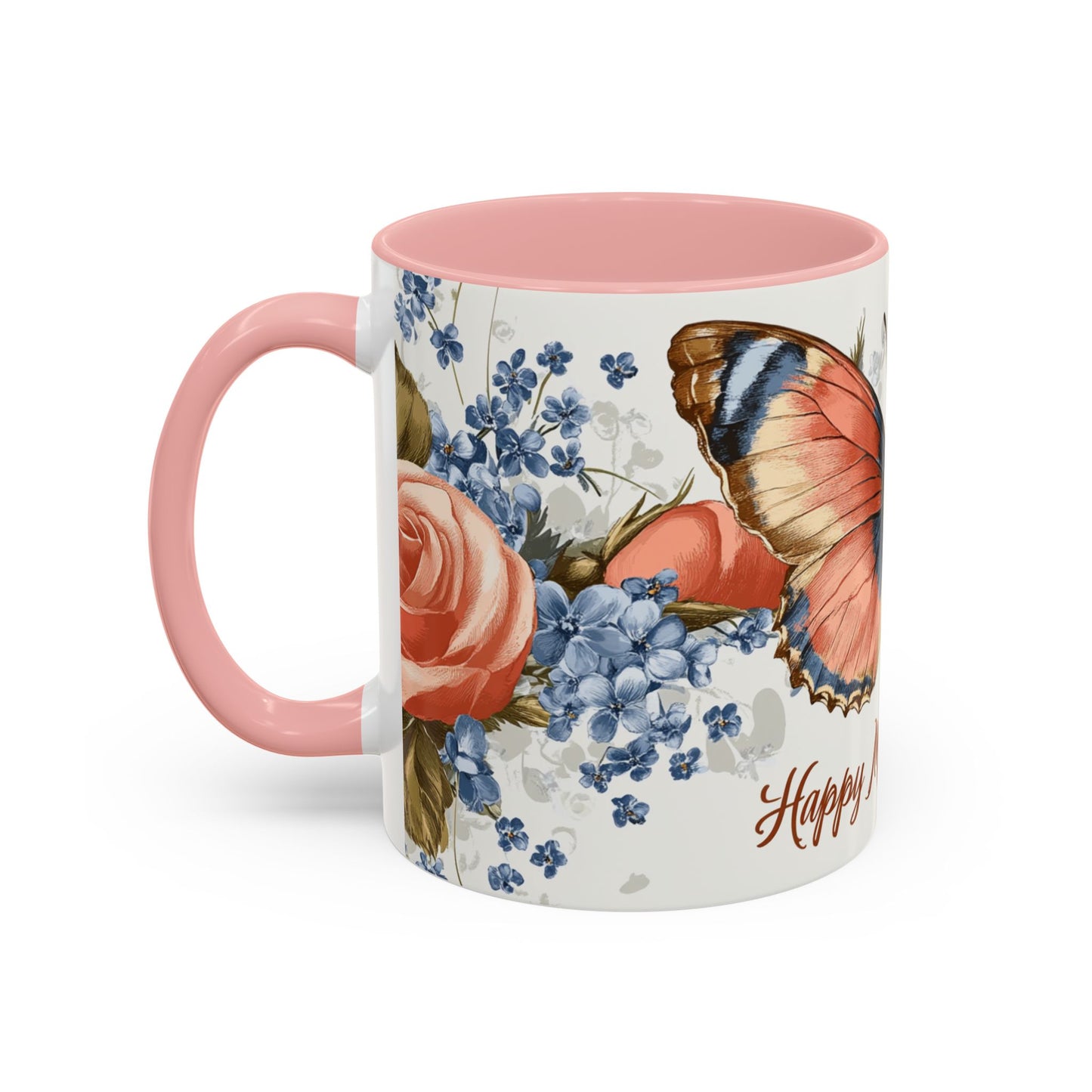 Mother's Day Butterfly Coffee Mug - 'Happy Mother's Day' Floral Accent Mug