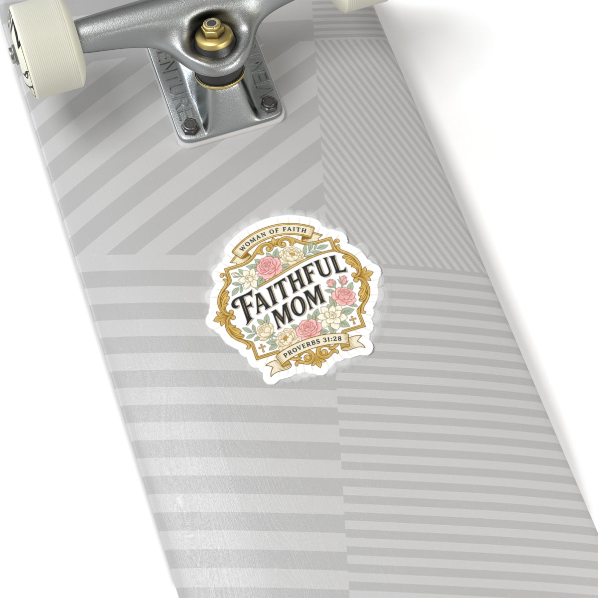 Faithful Mom Sticker | minimalist mom life, cool mom streetwear
