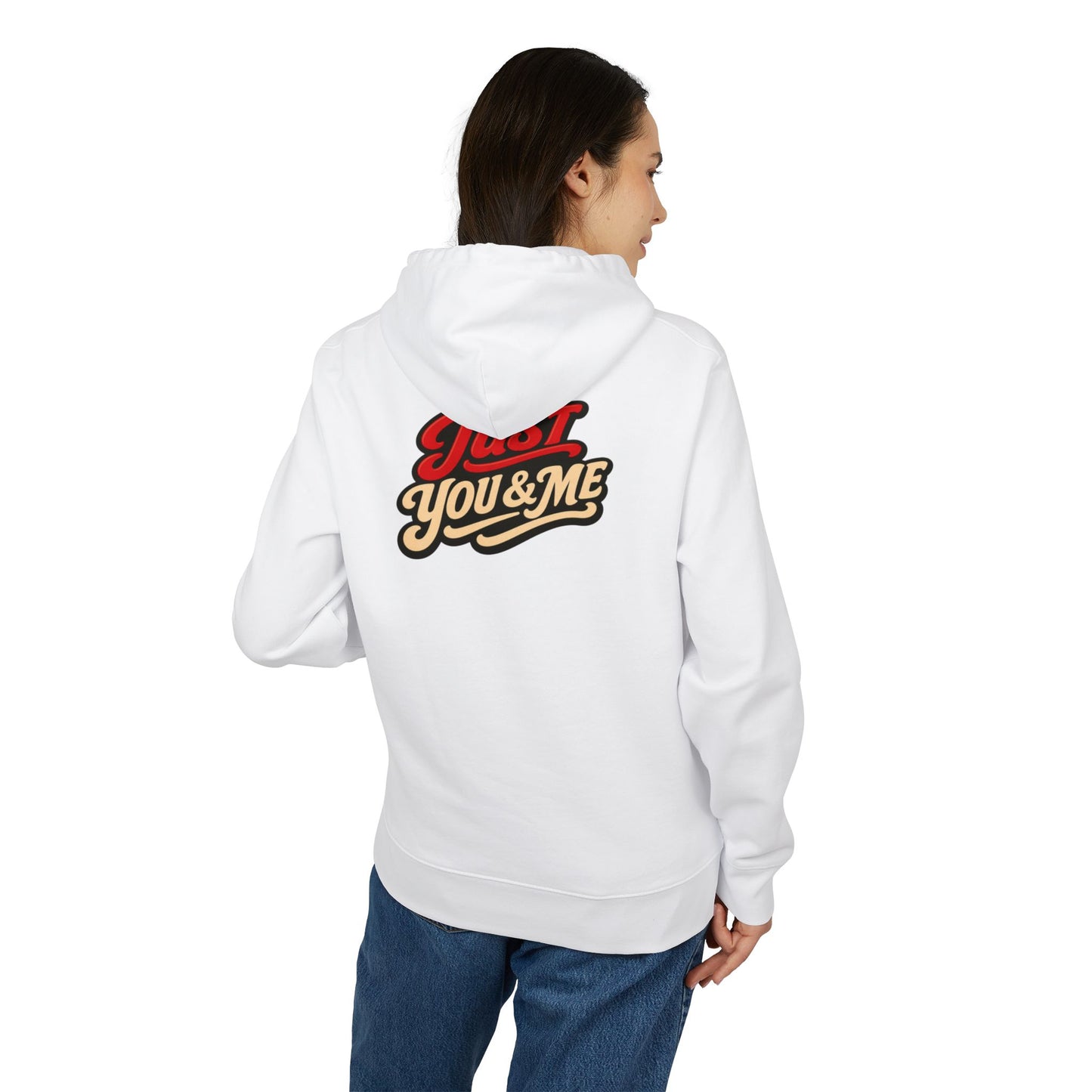 Just You & Me Hoodie — Retro Script Couples Pullover