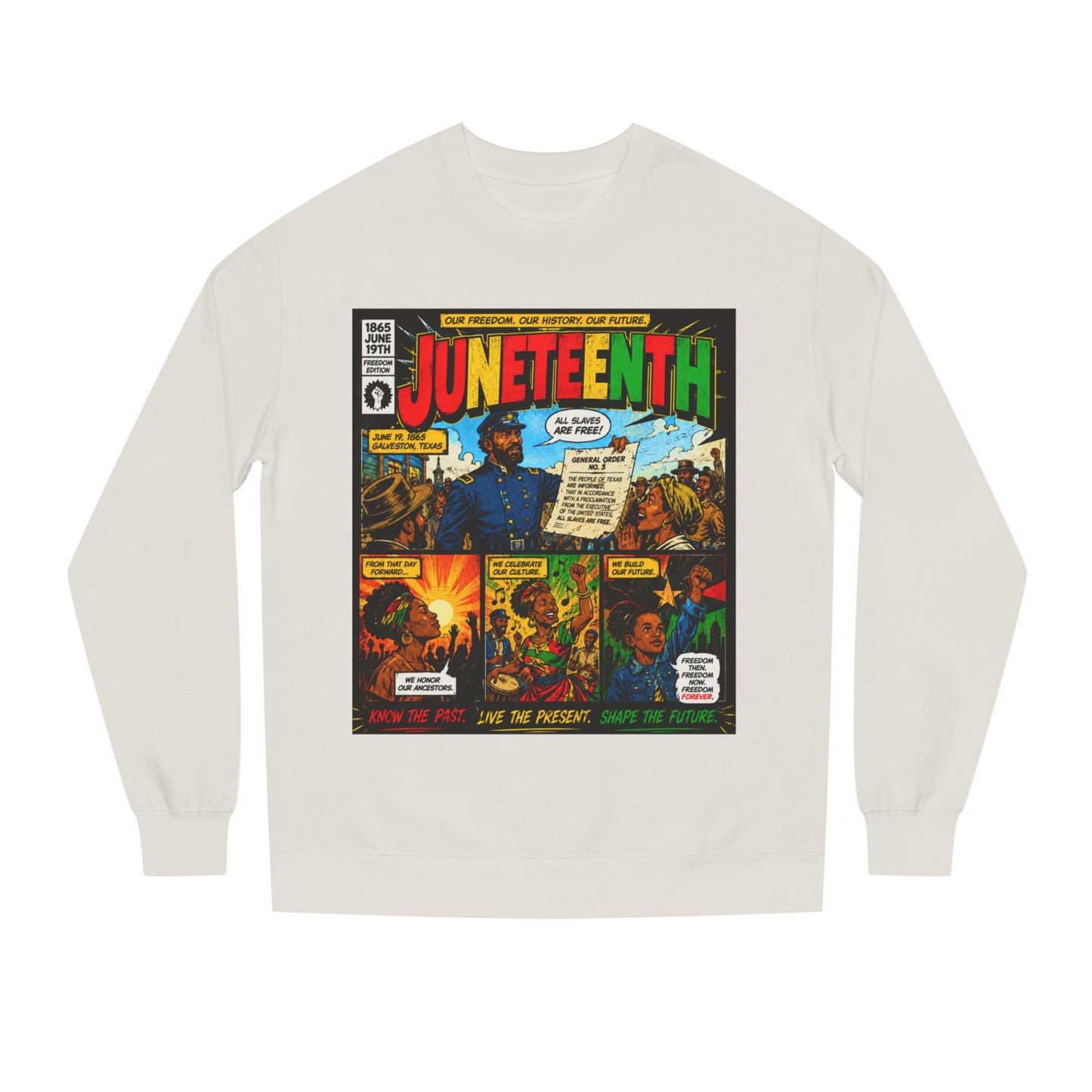 Juneteenth Comic Sweatshirt — Juneteenth Celebration Graphic Crewneck