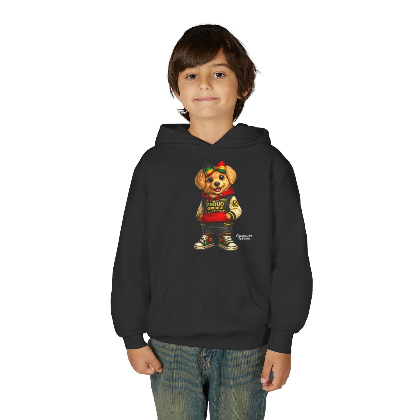 Youth Hoodie — 'Proud Heritage' Teddy Bear Streetwear Kids Pullover