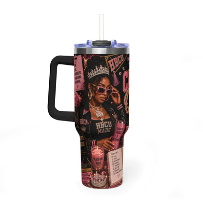 Campus Queen 40oz Vacuum Tumbler — HBCU Pride Travel Mug