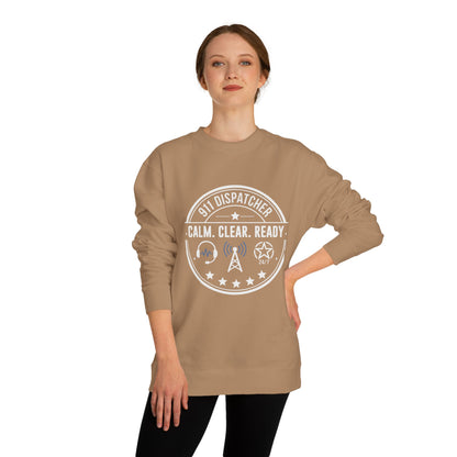 911 Dispatcher Sweatshirt - "Calm. Clear. Ready." Crewneck for Emergency Dispatchers