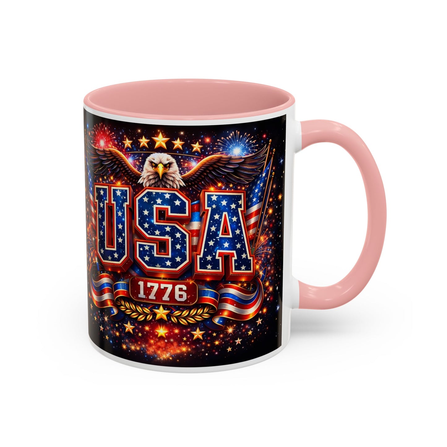 USA Eagle Coffee Mug – Patriotic 1776 Accent Mug (11/15oz)