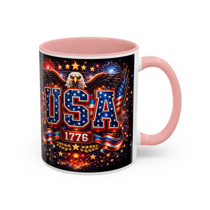 USA Eagle Coffee Mug – Patriotic 1776 Accent Mug (11/15oz)
