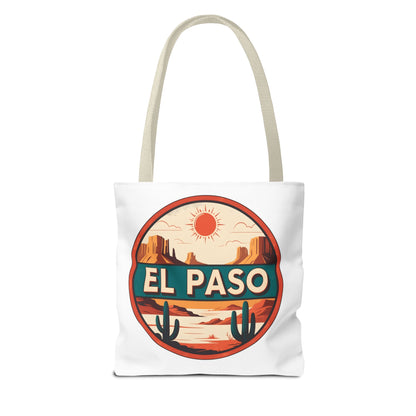 El Paso Desert Sunset Tote Bag — Vintage Southwestern Travel Canvas Tote
