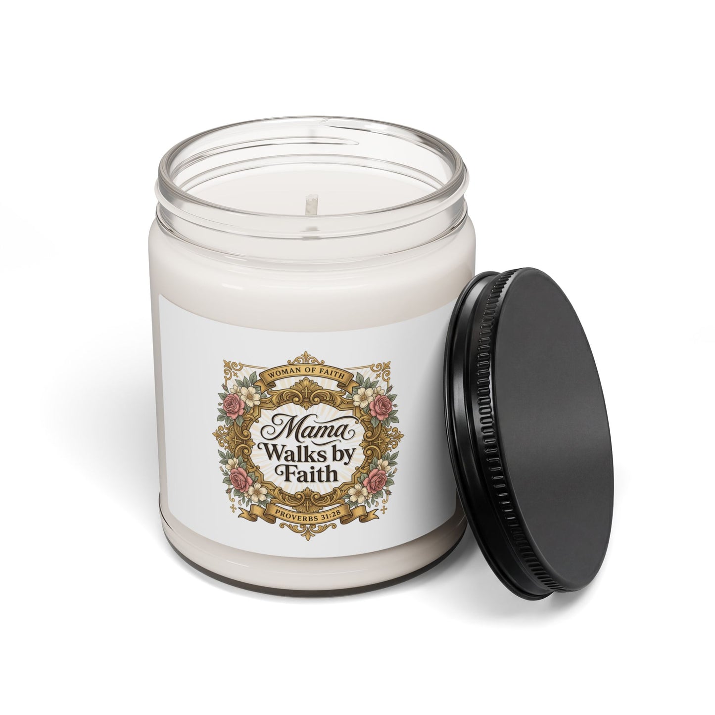 Mama Walks By Faith Candle | Soy Jar, Minimal Mom Life Streetwear