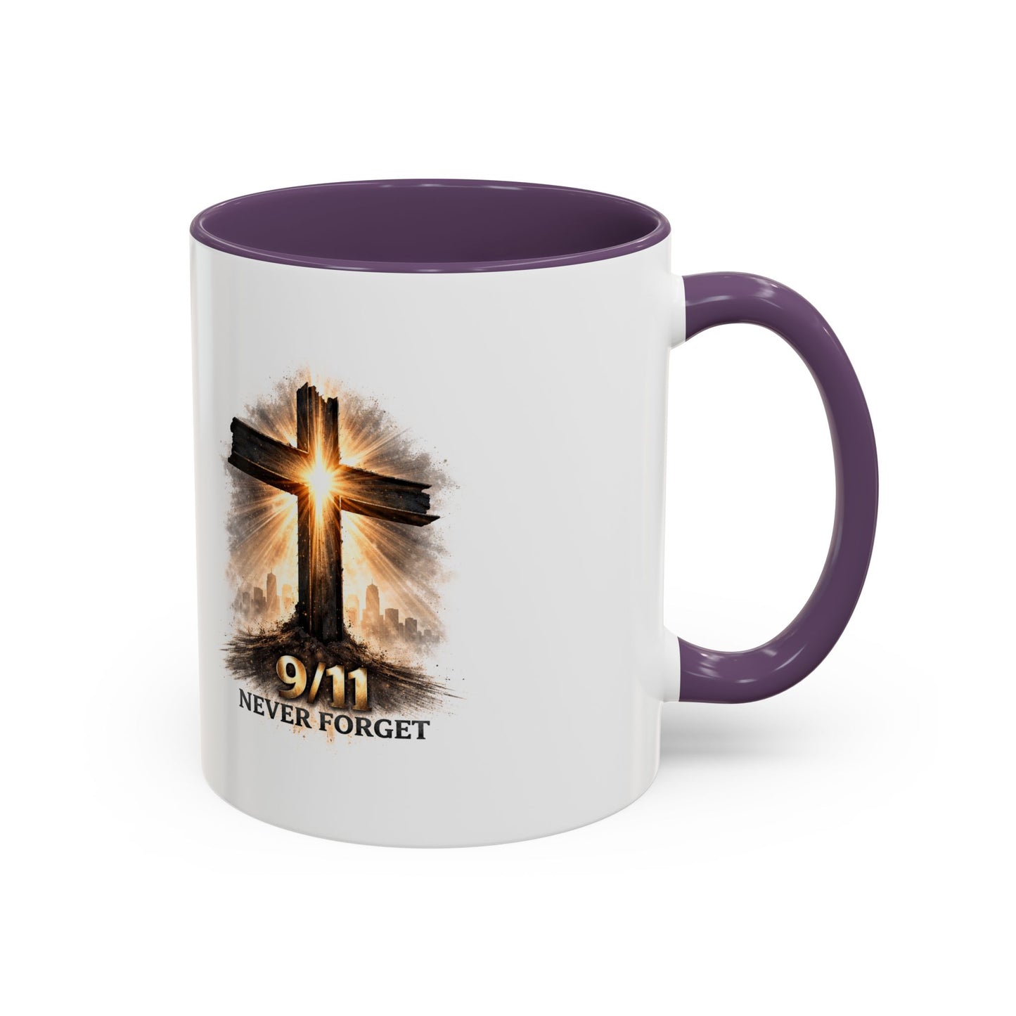 9/11 Never Forget Coffee Mug — Religious Memorial Accent Mug