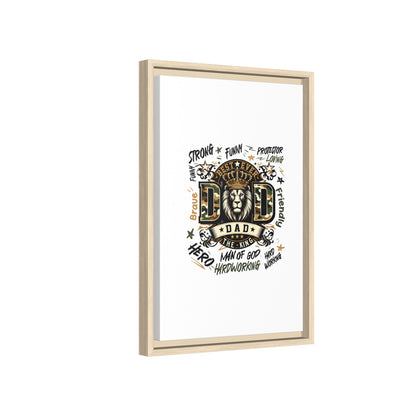 Framed Matte Canvas 'Best Ever DAD' Wall Art – Lion King Design, Father’s Day Gift