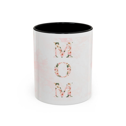 Mom Floral Accent Coffee Mug — Pink Roses Mother's Day Gift (11/15oz)