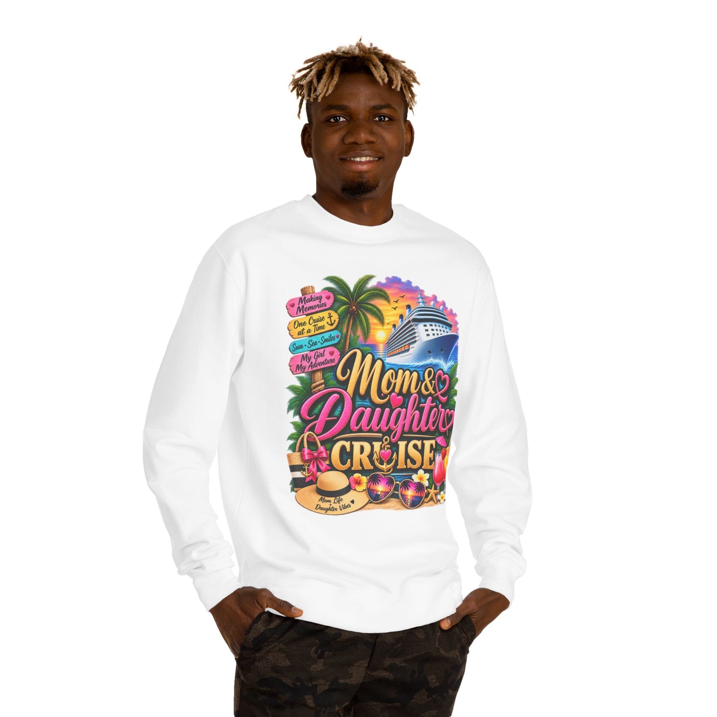 Mom & Daughter Cruise Sweatshirt — Tropical Vacation Cruise Crewneck