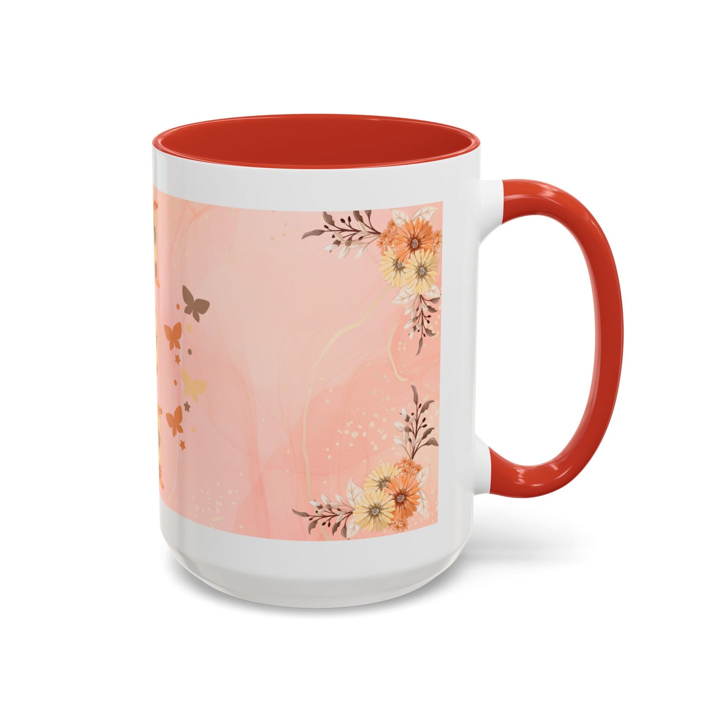 Mom Floral Accent Coffee Mug – Pink Butterfly Mother's Day Gift (11/15oz)