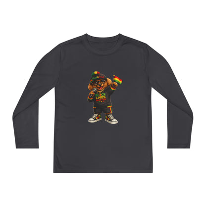 Youth Long Sleeve Tee — Black Lives Matter Kid Graphic with Rasta Flag