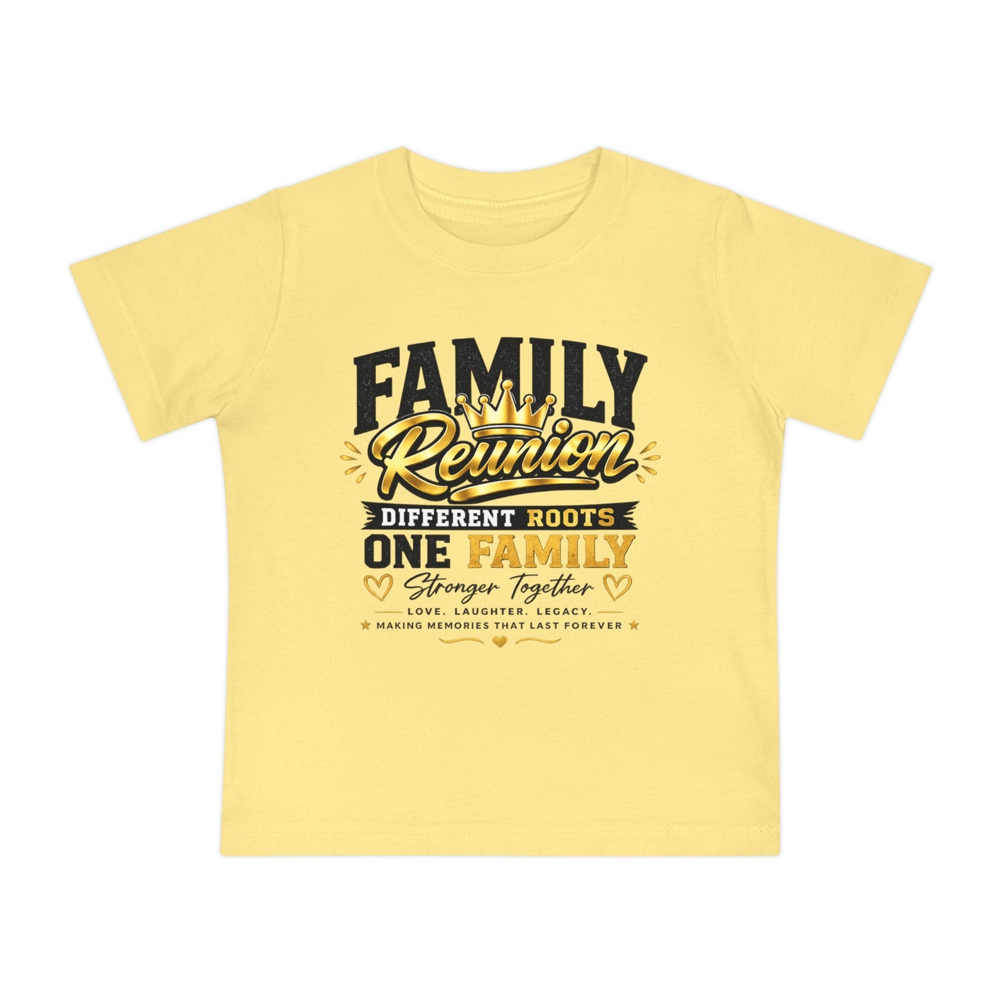 Family Reunion Baby T-Shirt — "Different Roots One Family" Infant Tee
