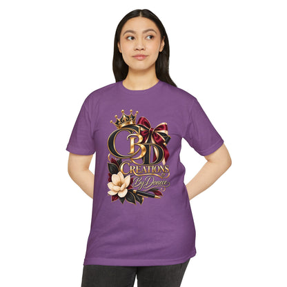 Graphic T-Shirt — "CBD Creations By Dawna" Gold Crown Floral Design