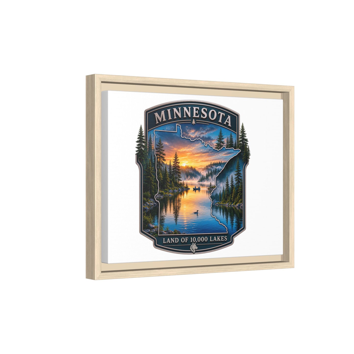 Minnesota Lakes Matte Canvas Print (Framed) — 'Land of 10,000 Lakes' Scenic Wall Art