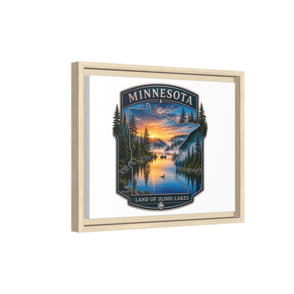 Minnesota Lakes Matte Canvas Print (Framed) — 'Land of 10,000 Lakes' Scenic Wall Art