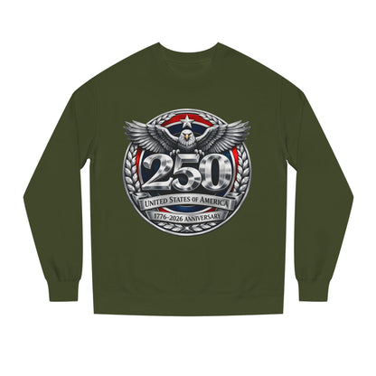 250th USA Anniversary Sweatshirt — Eagle Emblem 1776–2026 Commemorative Crewneck