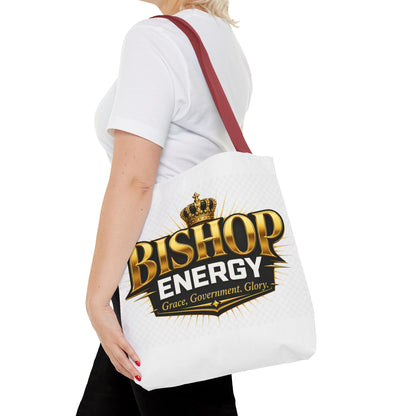 Bishop Energy Tote Bag — Gold Crown Logo Tote for Church Leaders & Faith Events