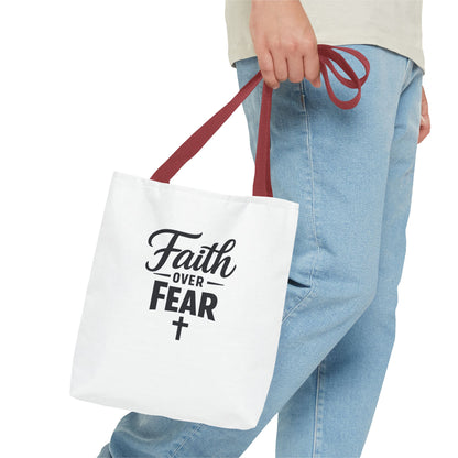 Faith Over Fear Tote Bag — Inspirational Christian Canvas Tote