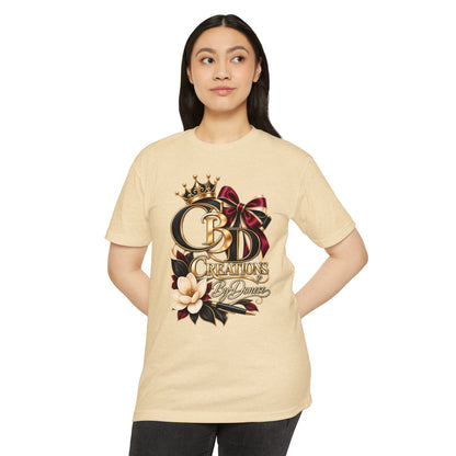 Graphic T-Shirt — "CBD Creations By Dawna" Gold Crown Floral Design