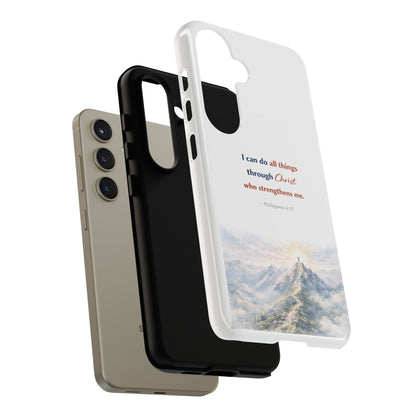 Christian Phone Case – “I Can Do All Things Through Christ” Inspirational Tough Case