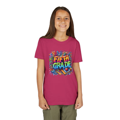 Fifth Grade Kid's Tee - Colorful School Supplies Back to School T-Shirt