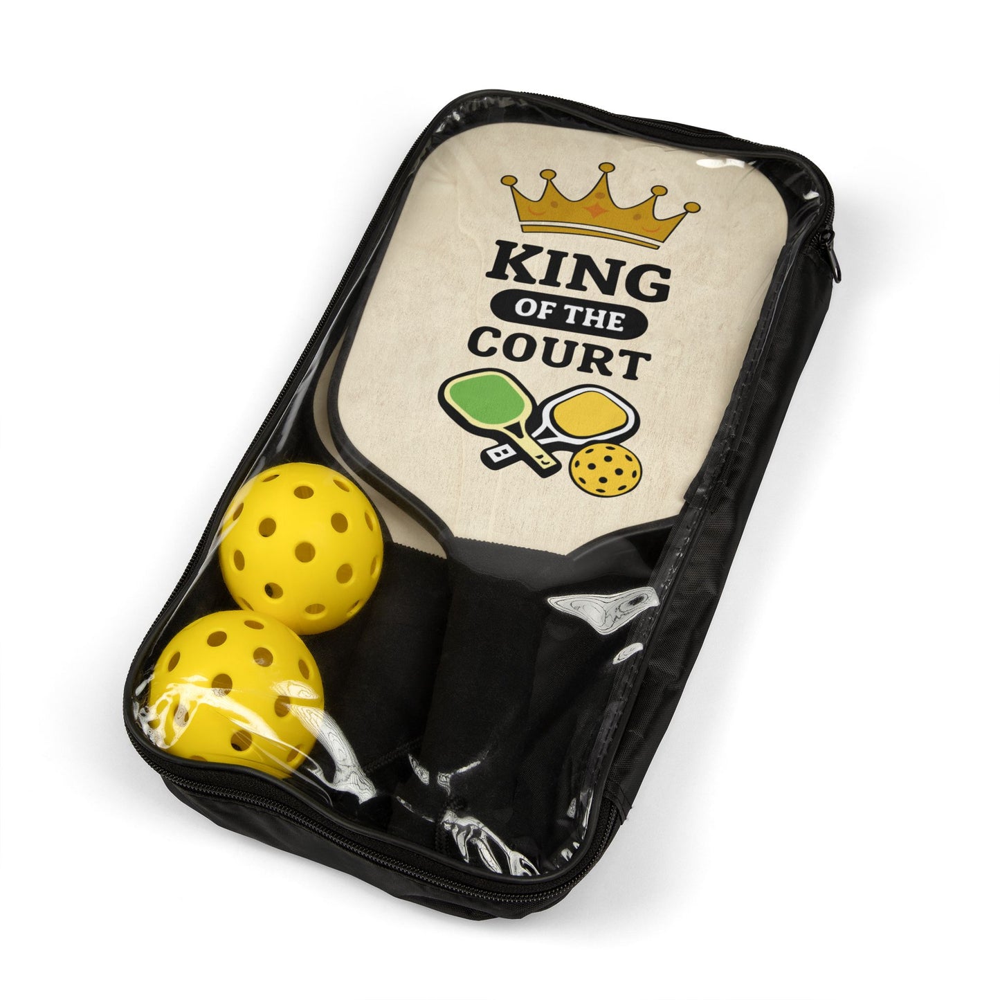 Pickleball Paddle Set — "King of the Court" Paddle & Balls Kit