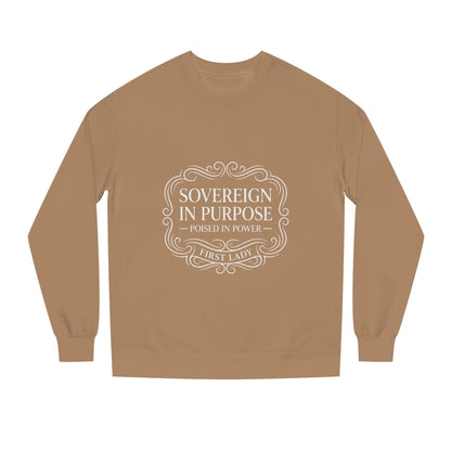 White Crewneck Sweatshirt — Subtle Embossed 'Nowhere to Be Found' Minimal Design