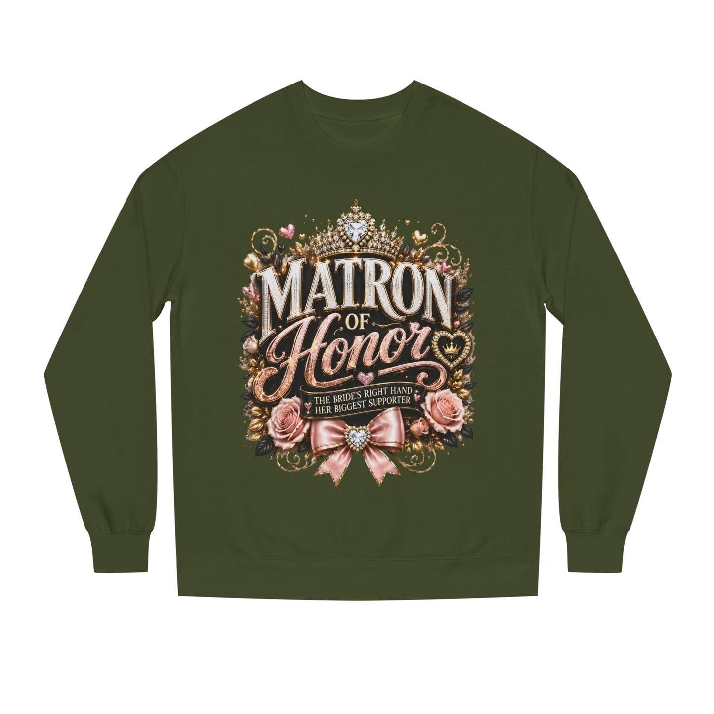Matron of Honor Sweatshirt — Elegant Bridal Party Crewneck