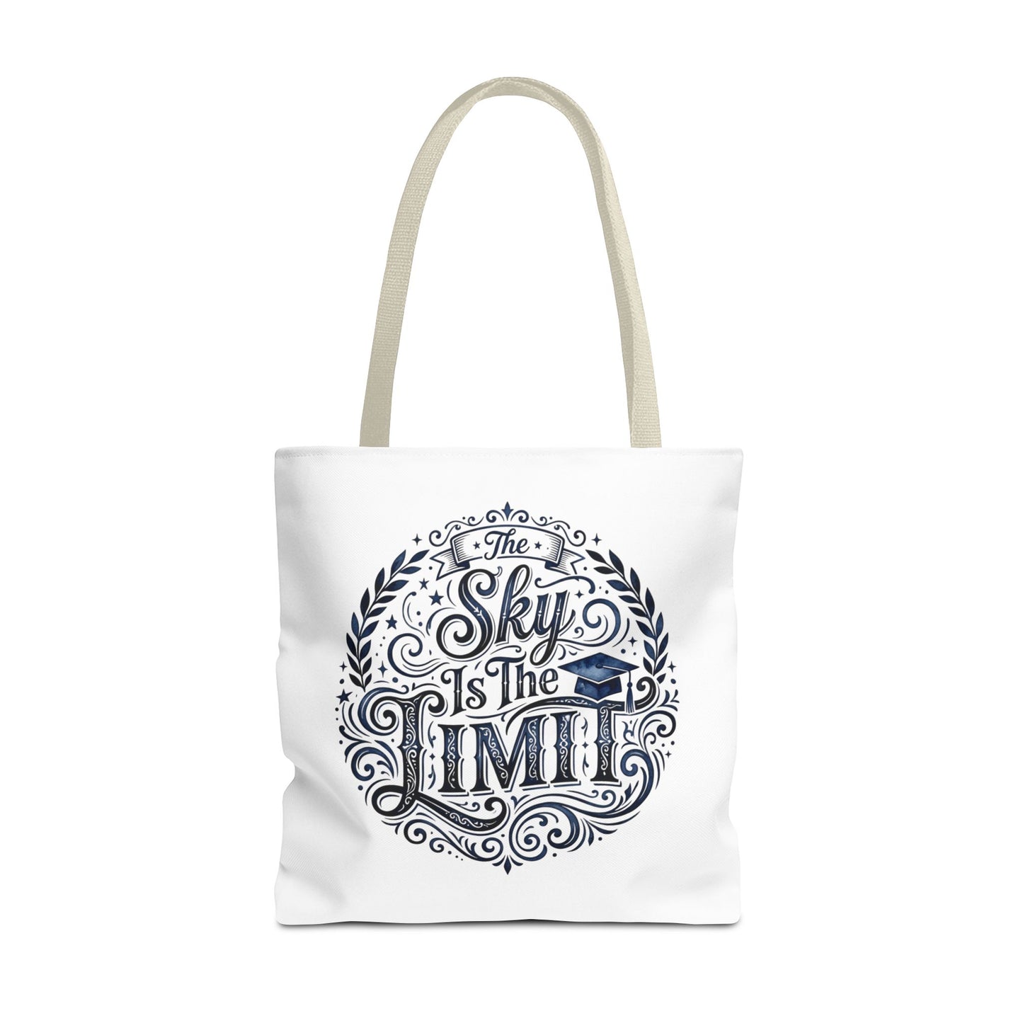 Graduation Tote Bag — "The Sky Is the Limit" Inspirational Canvas Tote