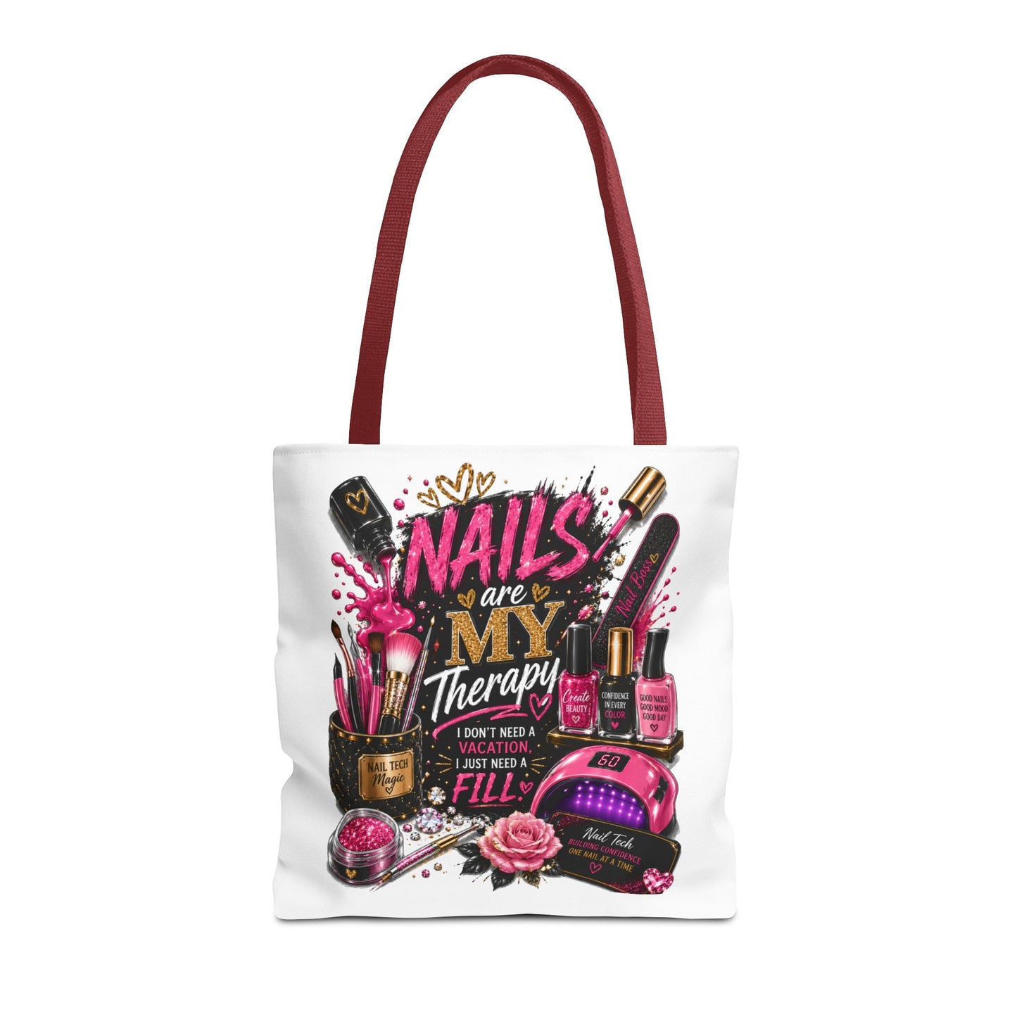 Nails Are My Therapy Tote Bag — Nail Tech Cosmetic Makeup Salon Gift