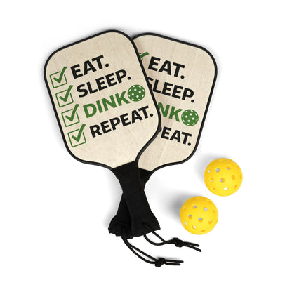 Pickleball Paddle Set - "Eat. Sleep. Dink. Repeat." Paddle & Ball Kit