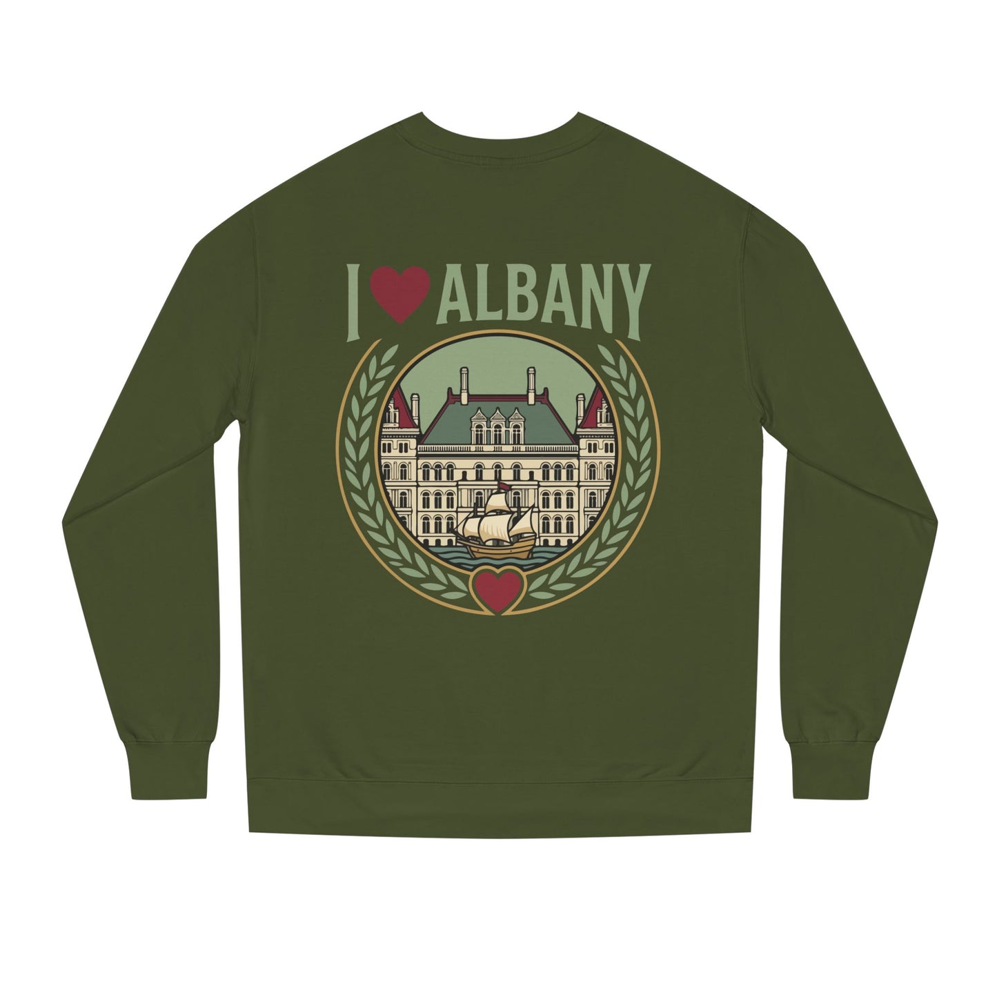 Albany Heart Crewneck Sweatshirt — I  Albany City Landmark Design