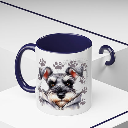 Schnauzer Paw Print Accent Coffee Mug (11/15oz)