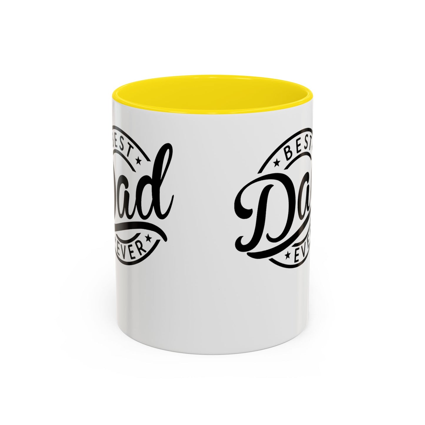 Best Dad Ever Accent Coffee Mug — Black Handle & Inner Rim, Father's Day Gift (11oz & 15oz)