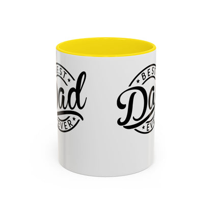 Best Dad Ever Accent Coffee Mug — Black Handle & Inner Rim, Father's Day Gift (11oz & 15oz)