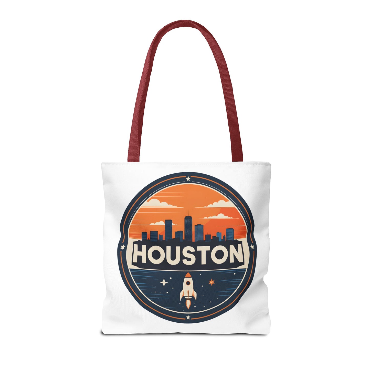 Houston Skyline Rocket Tote Bag – Retro Space City Canvas Tote
