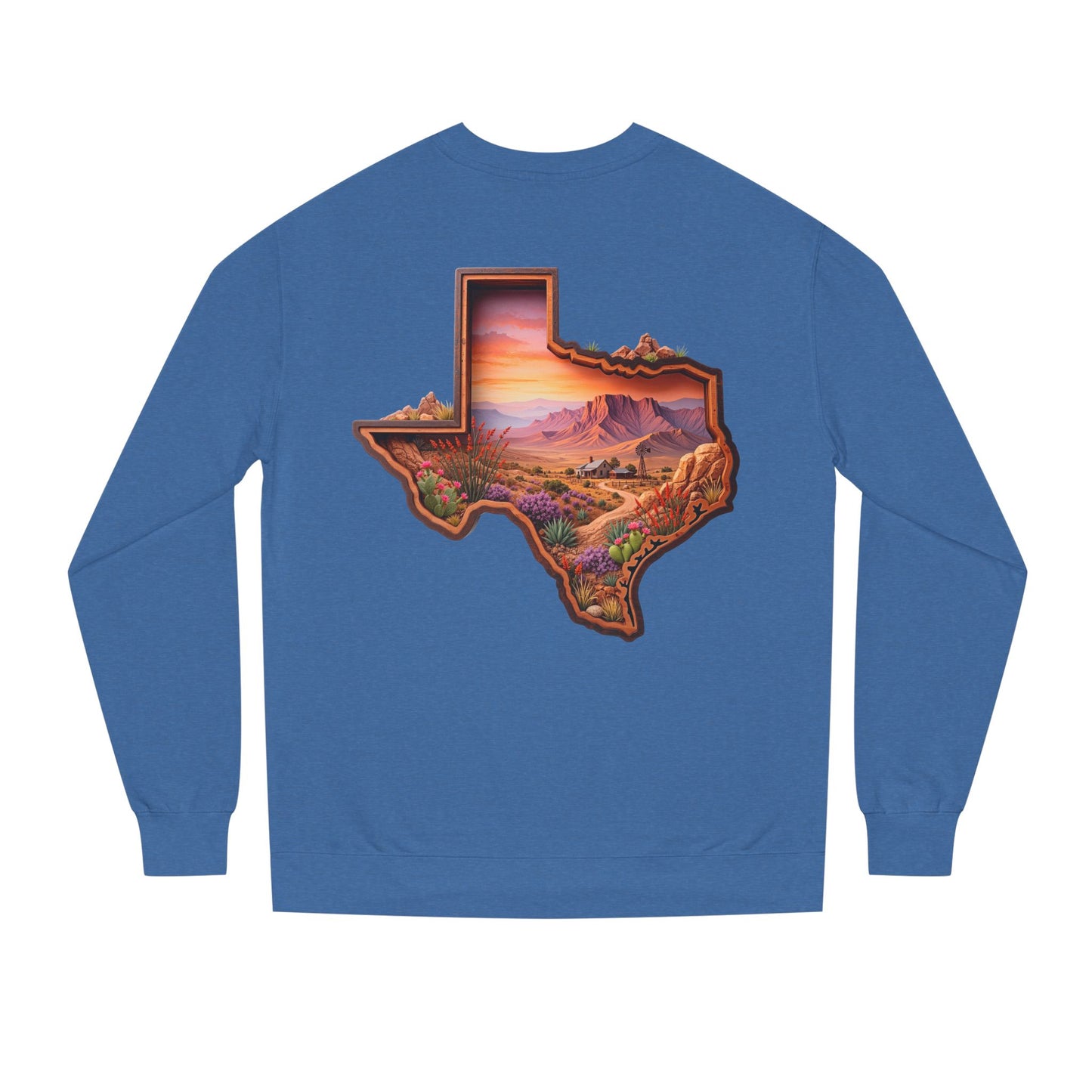 Texas Sunset Crewneck Sweatshirt — Scenic Lone Star State Landscape
