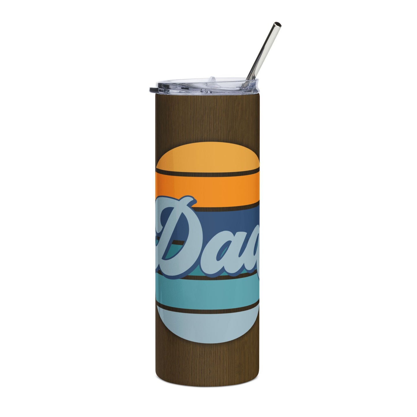 20oz Stainless Steel Tumbler — Retro Striped "Dad" Travel Cup